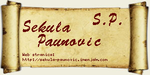 Sekula Paunović vizit kartica